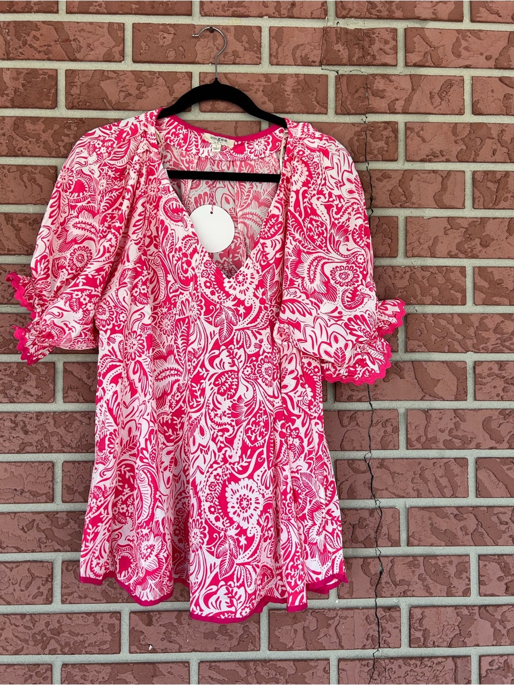 Umgee Pink Paisley V-Neck Tunic